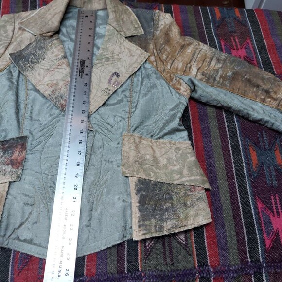 Scissors Paper Rock Art-Wear Large Loose Collar Two-Button Outerwear Blazer USA - Picture 11 of 11